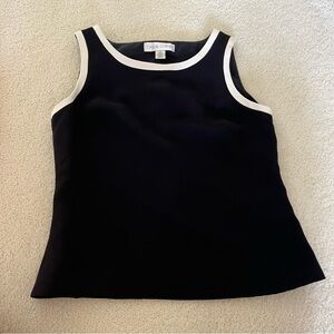 Casual Corner Black and White Fitted Tank Top